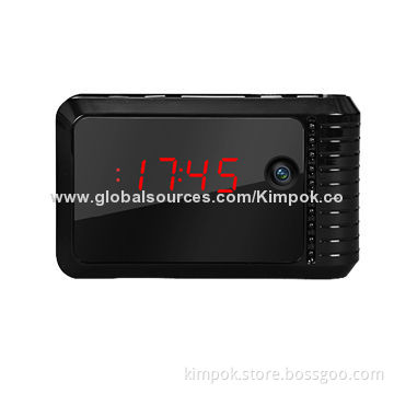 P2P HD Alarm Clock Hidden Wifi Camera with 1280*720 Pixels and H.264 Compressed Format